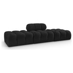 Meridian Furniture - Ames Boucle Fabric Modular Sofa, Black, 3-Piece: 1 Armless Chair, 2 Ottoman - Introduce a touch of modern sophistication to your living area with the exquisite Ames Boucle Fabric Sectional. With plush black boucle fabric and unique design, it will elevate the visual appeal of your living space. This elegant and captivating sectional can be mixed and matched with other pieces from the collection to create an endless array of stunning looks. So, get ready to transform your living area into an inviting and stylish haven with the Ames Boucle Fabric Sectional.