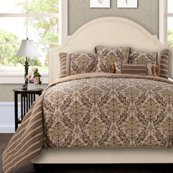 Chloe 5 Piece Comforter Set, King, Brown - Products