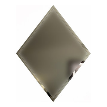 Reflections 6 in x 8 in Beveled Glass Mirror Diamond Tile in Matte Gold