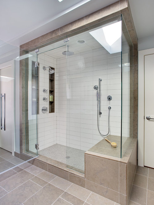 White Shower Tile Ideas, Pictures, Remodel and Decor
