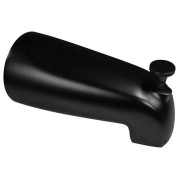 Nose Diverter 5.5" Tub Spout In Polished Nickel, Powder Coated Flat Black