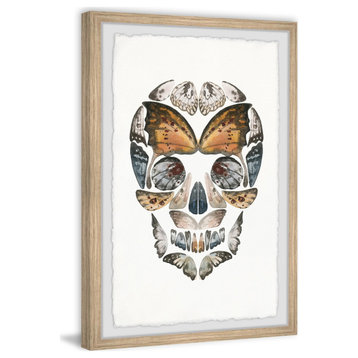"Butterfly Skull" Framed Painting Print, 8x12