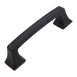 GlideRite Hardware - 3" CC Cabinet Hardware Deco Base Pull, Oil Rubbed Bronze - Cabinet And Drawer Handle Pulls