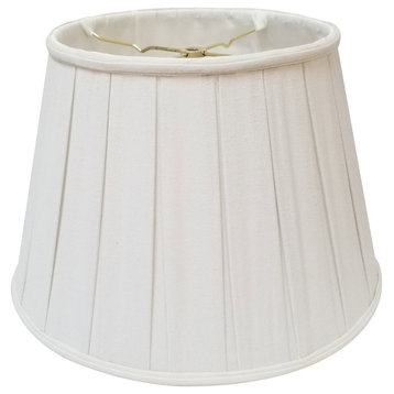 Royal Designs Empire English Pleat Basic Lampshade, Linen White, 11"x18"x12"