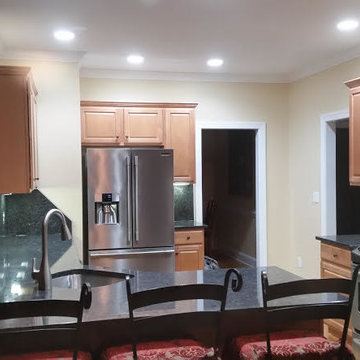 Steel Grey Granite Countertop. Full Backsplash