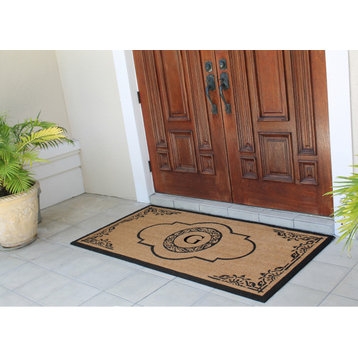 Hand Crafted Abrilina 36"x72" Coir Double Doormat Monogrammed, G