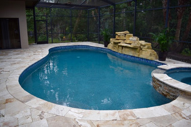 Example of an island style pool design in Tampa