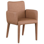 Meridian Furniture - Pelle Faux Leather Accent/Dining Chair, Brown - Make dining a sophisticated occasion when you add this Pelle vegan leather dining chair to the mix. The beautiful fully upholstered dining chair features soft, durable brown vegan leather from top to bottom, giving you a high-class look without the expense and the maintenance needs of real leather. An all-iron metal inner frame keeps the chair sturdy and stout, making it a great choice for your busy household.