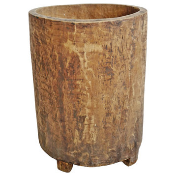 Consigned Old Naga Wood Trunk Pot