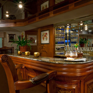 Commercial Custom Bar and Custom Dining Room Set on a Yacht