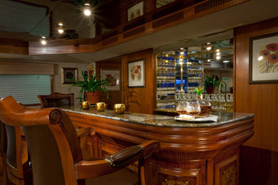 Large elegant home bar photo in Miami