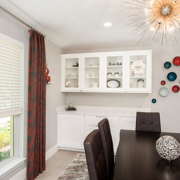 Modern Dining Room with Hunter Douglas Window Treatments