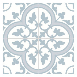 Walls and Floors - Ledbury Powder Blue Patten Tiles, 1 m2 - Wall And Floor Tile