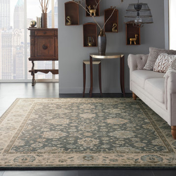 Nourison Living Treasures Traditional Area Rug, Gray and Ivory, 7'6"x9'6"