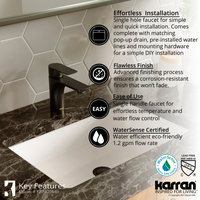 Karran KBF420 1-Hole 1-Handle Basin Faucet With Pop-up Drain, Matte Black