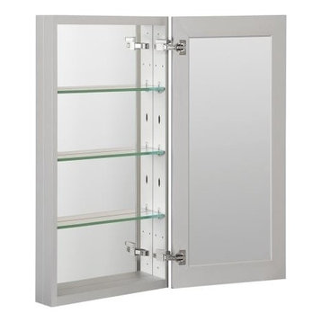 Foremost MMC1536 15" Single Door Mirrored Medicine Cabinet - Aluminum
