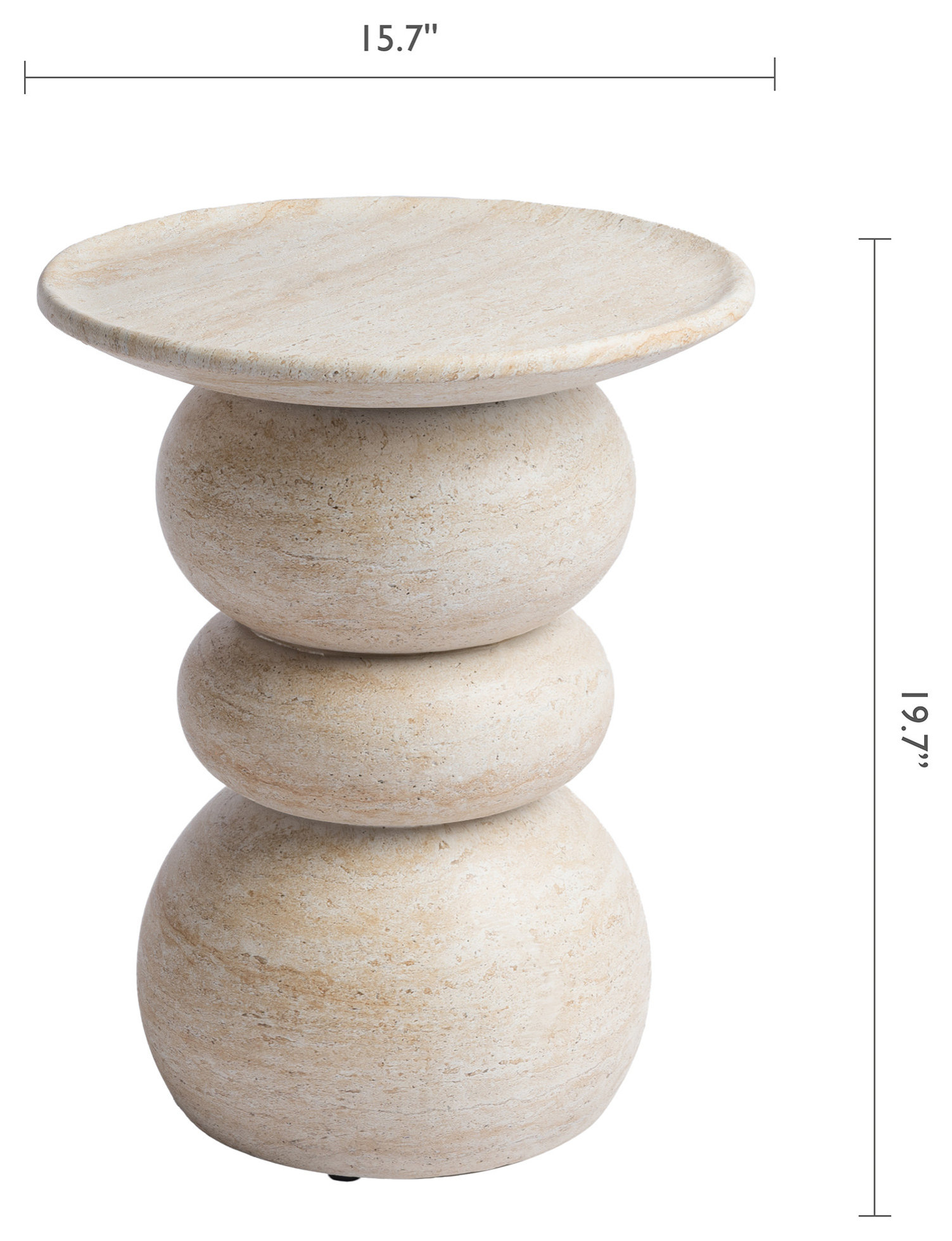 Studio London Elegant Silfi Travertine Effect Stool for Modern Home Bedroom