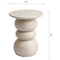 Studio London Elegant Silfi Travertine Effect Stool for Modern Home Bedroom