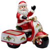 Santa Riding Scooter Salt and Pepper Shaker with Sugar Pack Holder