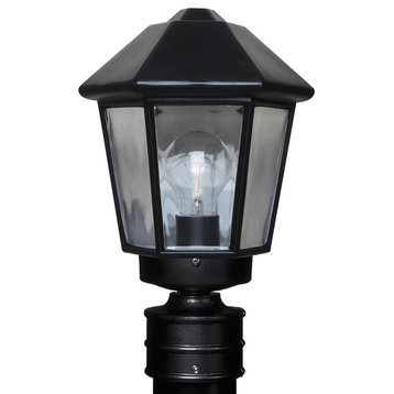 3272 Series 1 Light Post Light or Accessories, Black, Clear Glass
