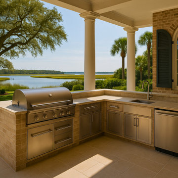 Outdoor Kitchen with Marsh View – Mount Pleasant, SC