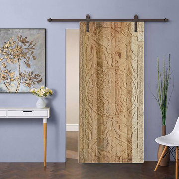 Vintage Coastal Carved Wood Doors