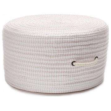 Colonial Mills Pouf Ticking Fabric Stripe Pouf Pink Round
