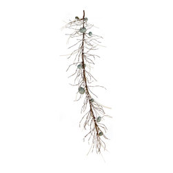 Shea's Wildflower - Robin Egg And Pit Berry Garland, 54", Blue - Wreaths And Garlands