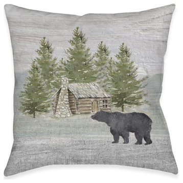 Welcome To The Cabin Outdoor Decorative Pillow, 18"x18"