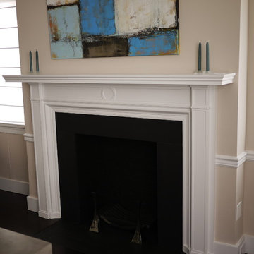 Fireplace refaced with Dekton matte black