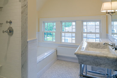This is an example of a traditional bathroom in Boston.