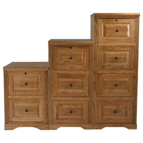 Oak Ridge 4-Drawer File Cabinet, Medium Light Oak