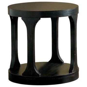 Benzara BM123836 Carrie Transitional End Table, Antique Black