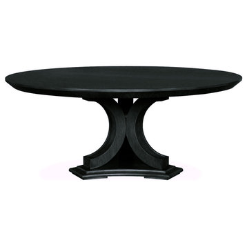 Morrison Round Dining Table, 72", Ebony Oak, Transitional, Round