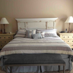 Vintage door headboard for a king size bed - Headboards