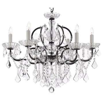 Baroque Iron and Crystal Chandelier
