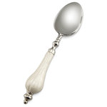 Julia Knight - Peony Serving Spoon, Snow - Fill your home with beauty. Just like the Peony, Julia Knight��_s serveware pieces are beautiful, but never high maintenance! Knight��_s romantic Peony Collection is known for its signature scalloped edges that embody the fullness, lushness and rounded bloom of nature��_s ��_Queen of Flowers��_. The Peony has been cherished for centuries and is known worldwide for symbolizing prosperity, honor, good fortune & a happy marriage! Handcrafted and painted by artisans, this Serving Spoon is fabulous for everyday or an extravagant soir��_e! Mix and match all of the remarkable colors in the Peony Collection or pair with pieces from Julia Knight��_s Floral, Classic or By the Sea Collections!