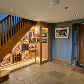 Under stairs Wine Room.
