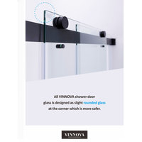 Spezia Double Sliding Frameless Shower Door, Brushed Gold, 60" W X 76" H