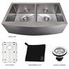 36" Niseko Double Bowl Kitchen Sink in Fingerprint Resistant Stainless Steel