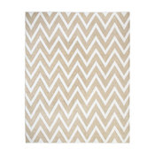 Stockholm Jute and White Cotton Chevron Dhurrie Rug, 8'x10'