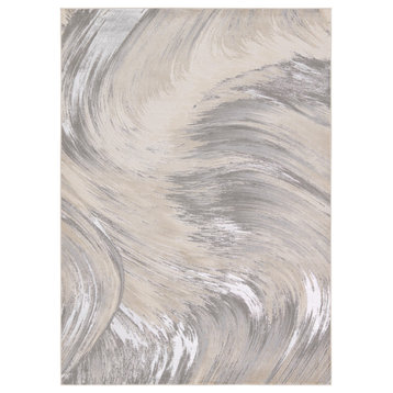 Zione Abstract Taupe/ Gray Area Rug 9'3"X13'