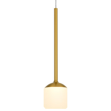Capri 5" ETL Certified Integrated LED Height Adjustable Pendant, Antique Brass