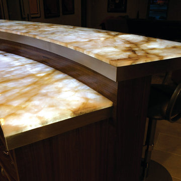 Backlit Onyx Downstairs Bar, Texas