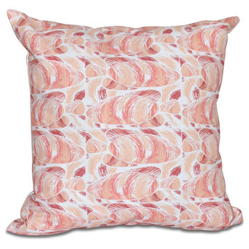Fishwich, Animal Print Pillow, Coral, 18"x18"