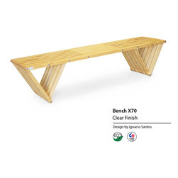 Backless solid Wood Modern Design Bench 70 by GloDea - Indoor Benches
