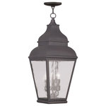 Livex Lighting - Livex Lighting 2610-07 Exeter - 3 Light Outdoor Pendant Lantern in Exeter Style - Finished in charcoal with clear water glass, thisExeter 3 Light Outdo Bronze Clear Water GUL: Suitable for damp locations Energy Star Qualified: n/a ADA Certified: n/a  *Number of Lights: 3-*Wattage:60w Candelabra Base bulb(s) *Bulb Included:No *Bulb Type:Candelabra Base *Finish Type:Bronze