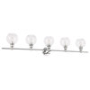 Chrome Finish And Clear Glass 5-Light Wall Sconce