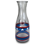 Golden Hill Stufio - Stars and Stripes Carafe Patriotic Collection - What better way to celebrate all of the summer holidays.  Not just for the 4th of July but for all of the holidays. Start off the summer season with Memorial Day and end it with Labor Day.  Nothing like the Red, White & Blue!  This colorful and fun carafe will certainly make you think to celebrate and to be thankful! Not only do our glasses celebrate the USA, they are proudly hand painted in the USA as well, by American artists.