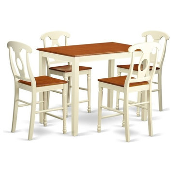 5-Piece Counter Height Dining Room Set, Pub Table And 4 Kitchen Bar Stool